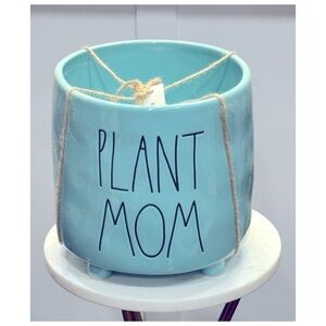 NEW Rae Dunn Teal Turquoise Plant Mom Planter ~ Large Size XL